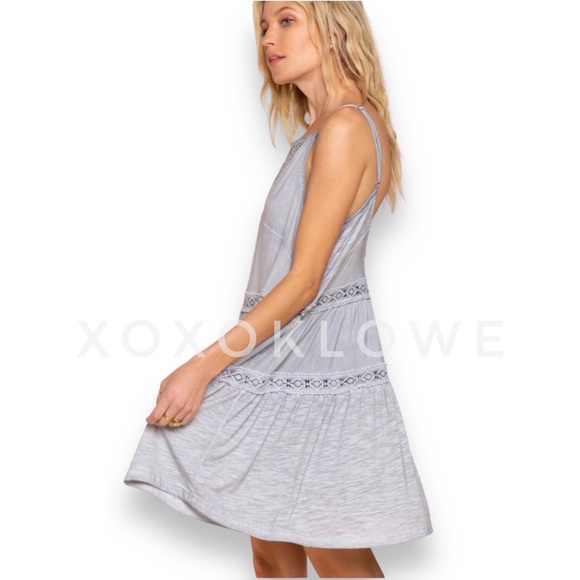 POL Gray Lace Trimmed Spaghetti Strap Mini Dress - Picture 10 of 12